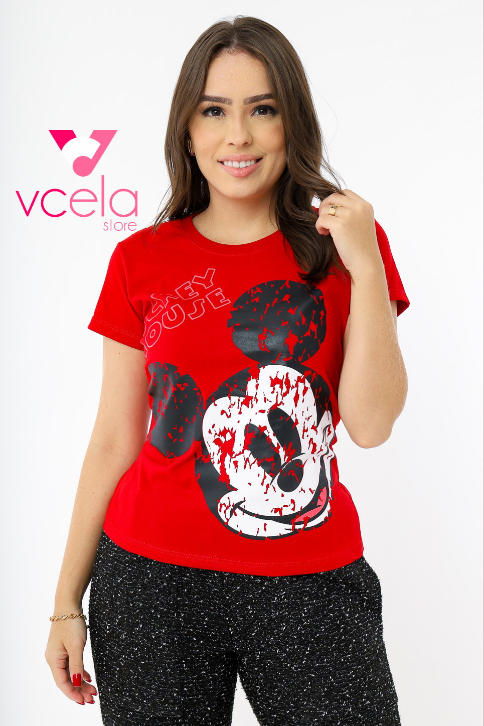 101-28 Mickey rosto grande vermelha